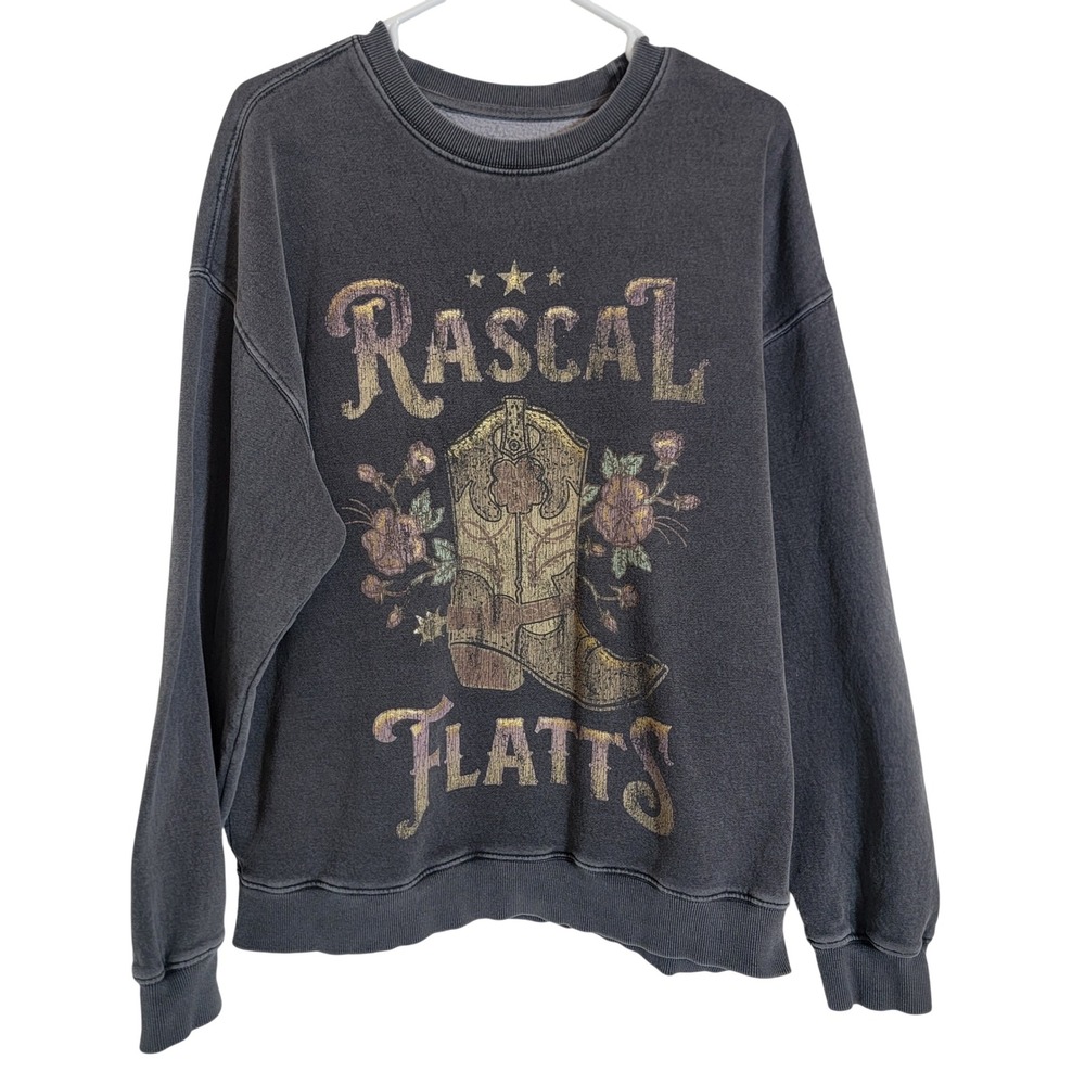 Rascal Flatts Country Music Graphic Sweatshirt Gray Women Relaxed Fit Large